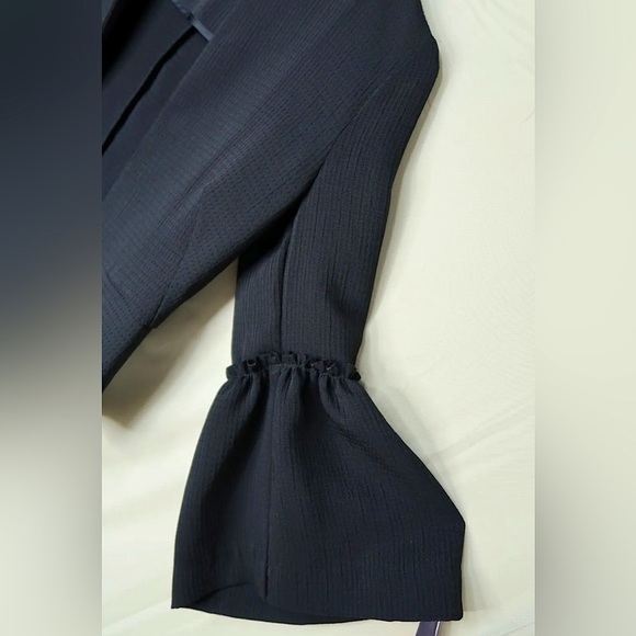 Zara Open Blazer Bell Sleeves Waffle Knit Black Women’s Size XS Extra Small - Picture 5 of 9